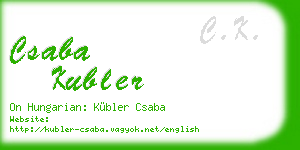 csaba kubler business card